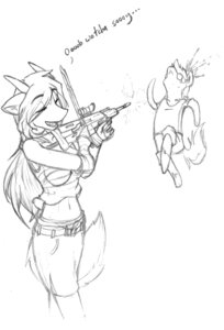 Rating: Questionable Score: 0 Tags: 2012 5_fingers anthro blood bodily_fluids bow_(stringed_instrument) breasts canid canine clothing dragon dual_holding duo e621 empty_eyes female fingers front_view graphite_(artwork) gun hair hi_res holding_bow_(stringed_instrument) holding_gun holding_object holding_ranged_weapon holding_weapon horn l85 long_hair mako_(makosushi) makoroll male mammal meadow_(character) medium_breasts monochrome mythological_creature mythological_scalie mythology ranged_weapon royal_ordnance_plc running sa80 scalie shot_in_head slim slim_anthro slim_female slim_male snout standing stylized_empty_eyes stylized_eyes tail three-quarter_view traditional_media_(artwork) weapon wings User: bunchy7s