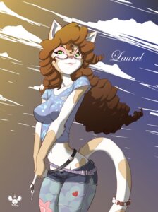 Rating: Safe Score: 0 Tags: 2009 accessory anthro belt biped bottomwear brown_hair character_name clothing crossed_belts digital_media_(artwork) domestic_cat e621 eldiman eyewear felid feline felis female fur furgonomics glasses gloves_(marking) green_eyes hair jewelry key laurel_(character) long_hair loose_belt mammal markings midriff pink_nose portrait ring shirt shorts solo standing tail tail_accessory tail_jewelry tail_ring tan_body tan_fur text three-quarter_portrait topwear white_body white_fur User: bunchy7s