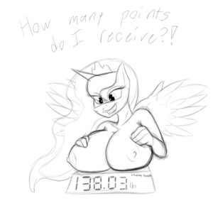 Rating: Questionable Score: 0 Tags: 1:1 2013 anthro anthrofied big_breasts black_and_white breast_weighing breasts crown dialogue digital_drawing_(artwork) digital_media_(artwork) e621 english_text equid equine feathered_wings feathers female friendship_is_magic hair hasbro headgear hi_res horn jrvanesbroek mammal monochrome my_little_pony mythological_creature mythological_equine mythology nipples nude princess_luna_(mlp) simple_background sketch solo text weighing_scale white_background winged_unicorn wings User: bunchy7s