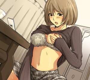 Rating: Explicit Score: 0 Tags: 1girls aoki_yuriko bakuman blush bra breast_rub breasts brown_eyes brown_hair ceiling cellphone cup curtain curtains dutch_angle female female_only frilled_bra frills from_below lingerie long_sleeves looking_down masturbation midriff mole navel nipples open_mouth phone plaid rule34 shirt_lift short_hair skirt solo table tartan underwear undressing User: bunchy7s