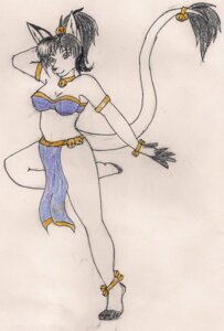 Rating: Safe Score: 0 Tags: armlet bell belly_dancer bottomwear breasts clothing domestic_cat e621 felid feline felis female hybrid lagomorph leporid loincloth looking_at_viewer mammal nikila_spots rabbit solo thorn-blackheart User: bunchy7s