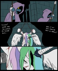 Rating: Questionable Score: 0 Tags: 2013 blood bodily_fluids bound chain cloak clothed clothing comic cuff_(restraint) dialogue digital_media_(artwork) e621 english_text equid equine feathered_wings feathers female feral friendship_is_magic fur group hair hasbro horn mammal melee_weapon metal_(artist) multicolored_hair my_little_pony mythological_creature mythological_equine mythology polearm princess_celestia_(mlp) restraints scratches shackles spear speech_bubble text weapon white_body white_feathers white_fur winged_unicorn wings wounded User: bunchy7s Rating: Questionable Score: 0 Tags: 2013 blood bodily_fluids bound chain cloak clothed clothing comic cuff_(restraint) dialogue digital_media_(artwork) e621 english_text equid equine feathered_wings feathers female feral friendship_is_magic fur group hair hasbro horn mammal melee_weapon metal_(artist) multicolored_hair my_little_pony mythological_creature mythological_equine mythology polearm princess_celestia_(mlp) restraints scratches shackles spear speech_bubble text weapon white_body white_feathers white_fur winged_unicorn wings wounded User: bunchy7s
