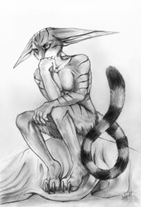 Rating: Safe Score: 0 Tags: 2010 anthro e621 felid female fur graphite_(artwork) greyscale inspired_by_formal_art karmasi long_ears mammal markings monochrome nude pose ring_(marking) ringed_tail si'itiae solo striped_body striped_fur striped_markings striped_tail stripes tail tail_markings the_thinker thinking thoughtful_expression traditional_media_(artwork) unknown_artist User: bunchy7s