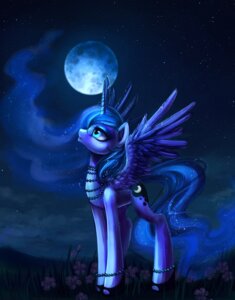 Rating: Safe Score: 0 Tags: 2013 absurd_res beads blue_body blue_eyes blue_feathers clothing cool_colors cutie_mark e621 equid equine feathered_wings feathers female feral flower footwear friendship_is_magic hair hasbro hi_res horn looking_up mammal moon multicolored_hair my_little_pony mythological_creature mythological_equine mythology night nyarmarr outside plant princess_luna_(mlp) quadruped shoes solo star tail winged_unicorn wings User: bunchy7s