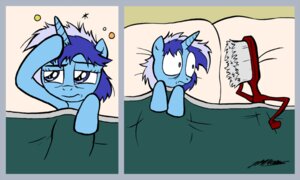 Rating: Safe Score: 0 Tags: after_brushie animate_inanimate bed brush brushie_brushie_brushie comic e621 equid equine female feral friendship_is_magic furniture hasbro horn hungover mammal minuette_(mlp) morning_after my_little_pony mythological_creature mythological_equine mythology on_bed toothbrush tousled under_covers unicorn willdrawforfood1 User: bunchy7s