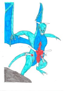 Rating: Questionable Score: 0 Tags: ambiguous_gender arrow_(weapon) arrowed blood bodily_fluids chris-sowden claws dragon e621 gore hi_res horn looking_at_viewer membrane_(anatomy) membranous_wings mythological_creature mythological_scalie mythology open_mouth ranged_weapon scalie solo standing tail teeth traditional_media_(artwork) weapon wings User: bunchy7s