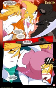 Rating: Questionable Score: 0 Tags: 2009 anthro blonde_hair blush breasts butt butt_grab chalo clothed clothing comic crest_diaries domestic_cat duo e621 english_text eye_through_hair felid feline felis female fight fur grope hair hand_on_butt kate_(chalo) las_lindas long_hair male mammal melee_weapon sword tail text towel towel_only translucent translucent_hair weapon white_body white_fur yellow_sclera User: bunchy7s