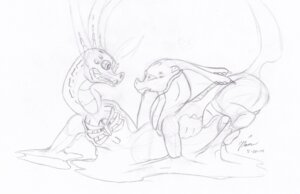 Rating: Questionable Score: 0 Tags: 2014 6_eyes absorption_vore ambiguous_gender anthro bone butt duo e621 exposed_heart exposed_ribs eye_contact goo_creature goo_transformation greyscale heart_(organ) hi_res long_neck looking_at_another magnificent-arsehole male monochrome multi_eye nude organs qu'eii rib_cage ribs scalie side_view simple_background sketch snout traditional_media_(artwork) transformation vore white_background User: bunchy7s