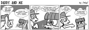 Rating: Safe Score: 0 Tags: anonymous_artist asking asking_another asking_where clyde_pie_jr_(mlp) comic command dialogue duo e621 earth_pony english_text equid equine female friendship_is_magic hasbro horse igneous_rock_(mlp) knife knife_in_mouth male mammal monochrome mouth_hold my_little_pony name_drop name_in_dialogue object_in_mouth pony question speech_bubble talking_to_another term_of_endearment text User: bunchy7s