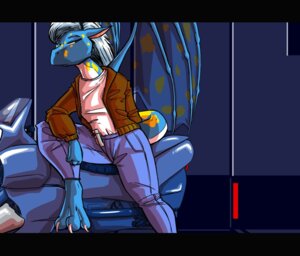 Rating: Safe Score: 0 Tags: 3_toes 4_fingers ambiguous_gender anthro arcturus_(n) barefoot biped blue_body blue_scales bottomwear claws clothed clothing dragon e621 emmm european_mythology feet female_(lore) fingers hair half-closed_eyes jacket letterbox membrane_(anatomy) membranous_wings mythological_creature mythological_scalie mythology narrowed_eyes pants scales scalie shirt sitting solo spots tail toes topwear translucent translucent_wings western_dragon white_hair wings yellow_body yellow_scales User: bunchy7s