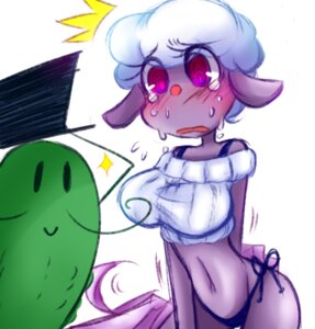 Rating: Questionable Score: 0 Tags: anthro big_breasts blush bodily_fluids bovid breasts caprine clothed clothing digital_media_(artwork) domestic_sheep duo e621 facial_hair female food food_creature half-length_portrait happy_tree_friends lammy_(htf) male mammal mkmacca mr._pickels_(htf) mustache portrait sheep skimpy smile stick_figure surprised sweat tears User: bunchy7s