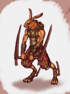Rating: Safe Score: 0 Tags: anthro chris_politt digitigrade e621 holding_object holding_weapon lagomorph leporid male mammal overgrowth rabbit solo warrior weapon User: bunchy7s
