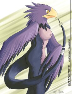 Rating: Questionable Score: 0 Tags: 2006 aerogryph anthro avian bandage beak breasts e621 feathered_wings feathers female katherine_turner king_of_thorn nipples non-mammal_breasts non-mammal_nipples nude purple_body purple_feathers side_view solo tail wings User: bunchy7s