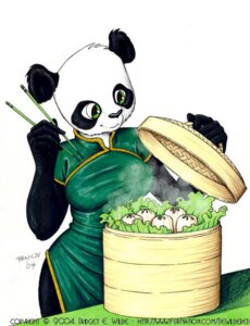 Rating: Safe Score: 0 Tags: 2004 anthro asian_clothing bamboo_steamer bear biped black_body black_fur black_nose bridget_e_wilde chinese_clothing chinese_dress chopsticks clothed clothing dress e621 east_asian_clothing female food fur giant_panda green_clothing green_dress green_eyes mammal signature simple_background solo standing text traditional_media_(artwork) url white_background white_body white_fur User: bunchy7s