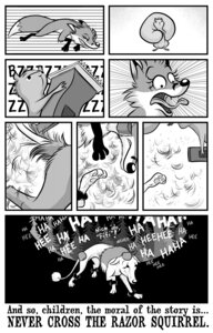 Rating: Safe Score: 0 Tags: ambiguous_gender canid canine comic dana_simpson dipstick_tail duo e621 ears_down english_text feral fox greyscale hi_res humiliation laugh mammal markings mean mocking monochrome pivoted_ears quadruped razor razor_squirrel rodent scarlet_fox sciurid shaved shaving sound_effects surprised tail tail_markings text tools trap_(contrivance) tree_squirrel User: bunchy7s