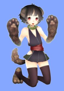 Rating: Safe Score: 0 Tags: 2011 ambiguous_gender animal_humanoid canid canine clothing collar digital_media_(artwork) dress e621 footwear full-length_portrait hair humanoid kneeling legwear looking_at_viewer mammal paws portrait red_eyes simple_background socks solo stirrup_socks tail thigh_highs thigh_socks tongue young 太芭 User: bunchy7s