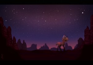 Rating: Safe Score: 0 Tags: 2013 absurd_res accessory american_bison bison blonde_hair bovid bovine canyon clothing desert e621 feathers female feral friendship_is_magic hair hasbro headband hi_res kerchief little_strongheart_(mlp) mammal my_little_pony night outside scenery solo standing star sunset vardastouch young young_feral User: bunchy7s