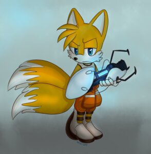 Rating: Safe Score: 0 Tags: anthro aperture_logo blue_eyes canid canine clothing cosplay crossover crossover_cosplay e621 fox full-length_portrait fur jumpsuit long_fall_boots looking_at_viewer male mammal miles_prower multi_tail orange_clothing orange_jumpsuit portal_(series) portal_gun portrait sega shirt solo sonic_the_hedgehog_(series) tail tank_top topwear unbreakablebond valve valve_corporation yellow_body yellow_fur User: bunchy7s
