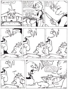 Rating: Safe Score: 0 Tags: 2005 anthro artist_collaboration asar black_and_white comic desiree_(jmh) desiree_lee dialogue e621 english_text female humor james_m_hardiman lizard male mammal monochrome nom nude porcupine reptile rodent scalie simple_background text white_background User: bunchy7s
