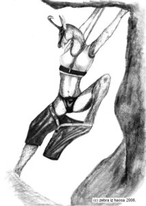 Rating: Questionable Score: 0 Tags: 2006 anthro belt black_bottomwear black_clothing black_markings black_panties black_shorts black_underwear bottomwear bovid caprine chamois clothed clothing copyright_symbol crop_top dangling e621 facial_markings falling female fur graphite_(artwork) grey_body grey_fur greyscale harness head_markings horn in_tree long_neck looking_down mammal markings midriff monochrome open_mouth panties peril plant rock_climbing rope shirt shorts simple_background slipping solo spread_legs spreading surprised symbol tank_top topwear traditional_media_(artwork) tree underwear undressing wardrobe_malfunction white_clothing white_shirt white_topwear worried zebra555 User: bunchy7s