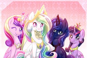 Rating: Safe Score: 0 Tags: 2014 3:2 blue_body blue_eyes blue_fur crown digital_media_(artwork) e621 equid equine evehly feathered_wings feathers female friendship_is_magic fur group hair hasbro headgear horn mammal michael_morones multicolored_hair my_little_pony mythological_creature mythological_equine mythology note pink_body pink_fur princess_cadance_(mlp) princess_celestia_(mlp) princess_luna_(mlp) purple_body purple_eyes purple_fur purple_hair royalty sibling_(lore) smile tiara twilight_sparkle_(mlp) two_tone_hair white_body white_fur winged_unicorn wings User: bunchy7s