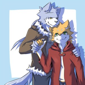 Rating: Safe Score: 0 Tags: 1:1 5_fingers anthro arm_grab bottomwear canid canine canis claws clothed clothing coat duo e621 ear_piercing fingers fox front_view fully_clothed fur fur_trim_(clothing) green_eyes grey_body grey_fur grey_hair hair hand_holding inner_ear_fluff jacket long_hair male mammal orange_body orange_fur pants piercing shirt silverio smile standing tail toony topwear tuft white_body white_fur wolf yellow_eyes User: bunchy7s