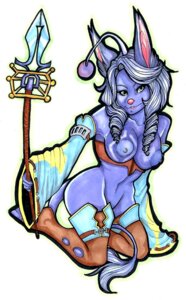 Rating: Questionable Score: 0 Tags: antennae_(anatomy) anthro blue_body blue_fur blue_mage_(final_fantasy) breasts clothing e621 eboni_misfit emberhart female final_fantasy fur green_eyes hair legwear mammal melee_weapon moogle nipples polearm pom_antennae simple_background sitting solo square_enix staff stockings tail tail_tuft tuft weapon white_background User: bunchy7s