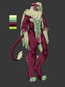 Rating: Questionable Score: 0 Tags: 2013 3:4 anthro avian beak claws color_swatch e621 feathered_wings feathers fur green_body green_claws green_eyes green_feathers green_fur grey_background gryphon hi_res male marshalpizza model_sheet mythological_avian mythological_creature mythology naturally_censored nipples nude pink_nipples pubes purple_body purple_fur red_body red_fur serious shaded simple_background soft_shading solo tail tail_tuft tuft wings User: bunchy7s