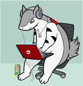 Rating: Safe Score: 0 Tags: 3_toes alternate_color angry anthro beverage beverage_can biped black_body black_fur chair collar computer digital_media_(artwork) e621 electronics fan_character feet food fur furniture generation_2_pokemon green_background green_eyes grey_body grey_fur headphones jewelry laptop looking_down male markings masseyshrew messy mountain_dew necklace nintendo nude office_chair peace_symbol plantigrade pokemon pokemon_(species) simple_background sitting soda solo toes typhlosion white_body white_fur User: bunchy7s