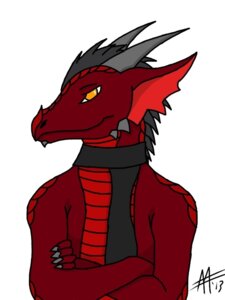 Rating: Safe Score: 0 Tags: 3:4 aark aarkangel anthro claws dragon e621 fur horn looking_at_viewer male mythological_creature mythological_scalie mythology pose red_body red_scales scales scalie scarf solo yellow_eyes User: bunchy7s