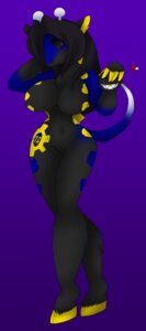Rating: Questionable Score: 0 Tags: aakashi alternate_color anthro anthrofied biped black_eyes black_hair breasts e621 fan_character female fingers generation_2_pokemon girafarig giraffid hair heart_symbol hooved_fingers hooves horn living_tail mammal navel nintendo ossicone pokemon pokemon_(species) pokemorph purple_background simple_background smile solo standing tail tail_head tail_mouth unguligrade unusual_anatomy unusual_tail User: bunchy7s