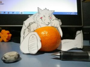 Rating: Safe Score: 0 Tags: 4:3 4_fingers anthro biped black_nose blush bracelet canid canine cheek_tuft claws clothed clothing e621 eyebrows eyes_closed facial_tuft fingers food footwear fox fruit fur gingitsune gintaro grandfathered_content jewelry kumainu19 male mammal mixed_media orange_(fruit) paper_child papercraft papercutting_(artwork) plant real sandals scar shoes sitting solo traditional_media_(artwork) tuft User: bunchy7s