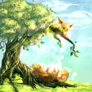 Rating: Safe Score: 0 Tags: 1:1 ambiguous_gender brown_body brown_fur canid canine cloud day den duo e621 eevee feral fur generation_1_pokemon grass leaf looking_down looking_up lying mammal multi_tail nintendo on_back outside perching plant pokemon pokemon_(species) sky tail tree vulpix weiwei-ninja User: bunchy7s