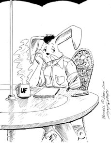 Rating: Safe Score: 0 Tags: 1992 anthro arm_support artist_name biped black_and_white black_hair bored bunnell classy clothed clothed_anthro clothed_male clothing e621 english_text front_view furniture greywolf hair handwritten_text hatching_(art) hot_drink jimmy_chin lagomorph leaning_on_elbow leporid line_art male male_anthro mammal monochrome ornate outside pen pen_(artwork) pencil_(object) portrait rabbit shaded shirt short_hair sitting sketchbook solo table text three-quarter_portrait topwear traditional_media_(artwork) uf umbrella vintage wrought_iron User: bunchy7s