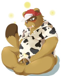 Rating: Explicit Score: 0 Tags: 4:5 blush bodily_fluids bottomless clothed clothing cum e621 erection genital_fluids genitals hagutarou kemono male overweight overweight_male penis precum simple_background solo tail unknown_species User: bunchy7s