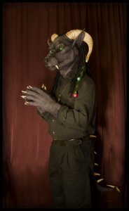 Rating: Safe Score: 0 Tags: anthro belt bottomwear clothed clothing costume dreadlocks e621 fangs fully_clothed fursuit gargoyle godzuki grandfathered_content horn male pants qarrezel real shirt solo spikes teeth topwear User: bunchy7s