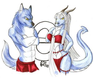 Rating: Safe Score: 0 Tags: abs anthro belly blue_body blue_fur breasts canid canine canis clothed clothing dragon duo e621 eye_contact female fur iko ikorane looking_at_another looking_at_viewer male mammal mascot mascot_contest mythological_creature mythological_scalie mythology pose red_clothing scalie simple_background tail topless white_background white_belly wolf yellow_eyes User: bunchy7s