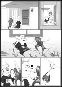 Rating: Questionable Score: 0 Tags: acchan_(arkaid) anthro anthro_on_anthro arkaid black_border blush border cheek_tuft clothed clothing comic crossdressing cuddling dialogue domestic_cat door door_handle doorknob dress duo e621 english_text eyes_closed facial_tuft felid feline felis femboy footwear french_kissing fully_clothed hair half-closed_eyes happy hat headgear headwear heart_symbol hi_res hybrid inside interspecies japanese_text kissing lagomorph legwear leporid long_hair love male male/male mammal minoru monochrome multiple_scenes narrowed_eyes nuzzling open_mouth open_smile rabbit romantic romantic_couple shirt smile socks speech_bubble tail text text_on_clothing text_on_shirt text_on_topwear the_neon_children the_neon_children:_the_comic topwear tuft yelling young young_anthro young_on_young User: bunchy7s