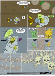 Rating: Safe Score: 0 Tags: clothing comic e621 elderly english_text female forest goblin goblins hi_res humanoid magic male outside plant slightly_chubby text thunt tree weapon User: bunchy7s
