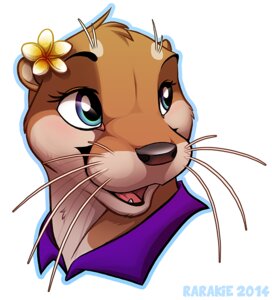 Rating: Safe Score: 0 Tags: 2014 accessory anthro black_nose blue_eyes blush brown_body brown_fur clothed clothing collar countershade_face countershading e621 female flower flower_in_hair fur hair hair_accessory headshot_portrait kiki_(rarakie) looking_away mammal markings multicolored_body multicolored_fur mustelid open_mouth otter plant portrait rarakie simple_background solo spots teeth tongue two_tone_body two_tone_fur whiskers white_body white_fur User: bunchy7s