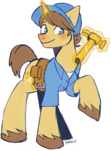 Rating: Safe Score: 0 Tags: alternate_species blue_eyes brown_hair brown_hooves clothing crossover cutie_mark disney e621 equid equine feral fix-it_felix furgonomics glowing hair hammer hasbro hat headgear headwear hooves horn kunaike levitation magic male mammal my_little_pony mythological_creature mythological_equine mythology ponification quadruped sharpasakunaike shirt simple_background solo tail tools topwear unicorn white_background wreck-it_ralph User: bunchy7s