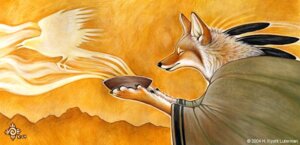 Rating: Safe Score: 0 Tags: 2004 ambiguous_gender anthro black_nose bowl brown_body brown_fur canid canine canis claws clothed clothing container coyote detailed detailed_background e621 eyes_closed feather_accessory feathers fur handpaw holding_bowl holding_container holding_object kyoht_luterman mammal paws realistic snout solo white_body white_fur User: bunchy7s