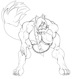 Rating: Questionable Score: 0 Tags: amphicyon_ingens biceps black_and_white blowing_kiss braided_hair breasts chain e621 female hair hi_res long_hair long_tail looking_at_viewer monochrome muscular muscular_female nipple_piercing nipples piercing solo tail thick_thighs unknownwolf volvoretta_obomsawin User: bunchy7s