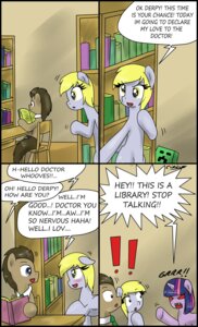 Rating: Safe Score: 0 Tags: 2013 absurd_res accessory angry black_border blonde_hair blue_eyes blush book border brown_body brown_fur brown_hair chair ciriliko comic creeper_(minecraft) crossover cutie_mark derpy_hooves_(mlp) doctor_whooves_(mlp) e621 earth_pony english_text equid equine exclamation_point eye_contact female feral friendship_is_magic fur furniture greeting grey_body grey_fur hair hasbro hi_res horn horse library looking_at_another male mammal microsoft minecraft mojang multicolored_hair my_little_pony mythological_creature mythological_equine mythology necktie open_mouth pegasus pony purple_body purple_fur purple_hair question_mark red_eyes tail text twilight_sparkle_(mlp) two_tone_hair unicorn wings xbox_game_studios yellow_eyes User: bunchy7s