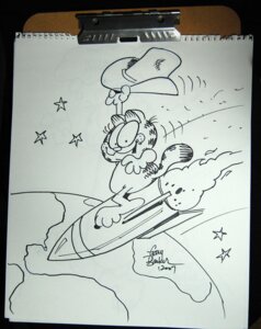 Rating: Safe Score: 0 Tags: 2007 barefoot big_eyes big_head clipboard clothing cowboy_hat domestic_cat dr._strangelove_or:_how_i_learned_to_stop_worrying_and_love_the_bomb e621 earth feet felid feline felis fur garfield_(series) garfield_the_cat gary_barker grandfathered_content hat headgear headwear hi_res holding_clothing holding_hat holding_headgear holding_headwear holding_object male mammal motion_lines nude open_mouth open_smile planet rocket smile solo star straddling tail toony User: bunchy7s