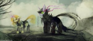 Rating: Safe Score: 0 Tags: 2014 armor blonde_hair daedric_armor duo e621 equid equine eye_mist eyes_closed female feral foxinshadow friendship_is_magic fur hair hasbro horn mammal multicolored_hair my_little_pony mythological_creature mythological_equine mythology outside plant pumpkin_cake_(mlp) purple_body purple_fur purple_hair red_eyes scar sparkles text tree twilight_sparkle_(mlp) two_tone_hair unicorn url wasteland User: bunchy7s