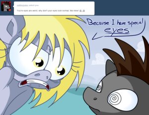 Rating: Safe Score: 0 Tags: 2012 blonde_hair derpy_hooves_(mlp) dialogue duo e621 english_text equid equine extradan fan_character female friendship_is_magic hair hasbro horse jerky_hooves male mammal mohawk my_little_pony pony simple_background text yellow_eyes User: bunchy7s