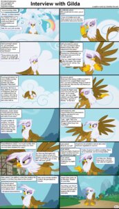 Rating: Safe Score: 0 Tags: avian beak brown_body brown_feathers celestias_servant_interview comic e621 english_text feathered_wings feathers female feral friendship_is_magic gilda_(mlp) gryphon hasbro hi_res my_little_pony mythological_avian mythological_creature mythology purple_body purple_feathers solo tail text white_body white_feathers wings User: bunchy7s