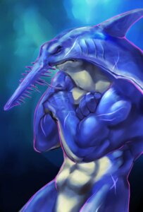 Rating: Safe Score: 0 Tags: 2013 abs anthro aquatic athletic biceps biped blue_body blue_skin crossed_arms e621 eyes_closed fish frown gills grey_body grey_skin gweek male muscular muscular_anthro nude pecs pose sawshark scar shark solo standing underwater vein water white_body white_skin User: bunchy7s
