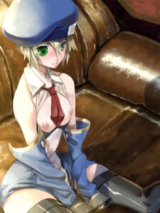 Rating: Explicit Score: 0 Tags: arc_system_works beret black_thighhighs blazblue blonde_hair blush breasts detached_sleeves female female_only green_eyes hat medium_breasts necktie nekoda nekoda_kuro nipples noel_vermillion open_clothes open_shirt rule34 shirt short_hair solo solo_female thighhighs wide_hips zettai_ryouiki User: bunchy7s